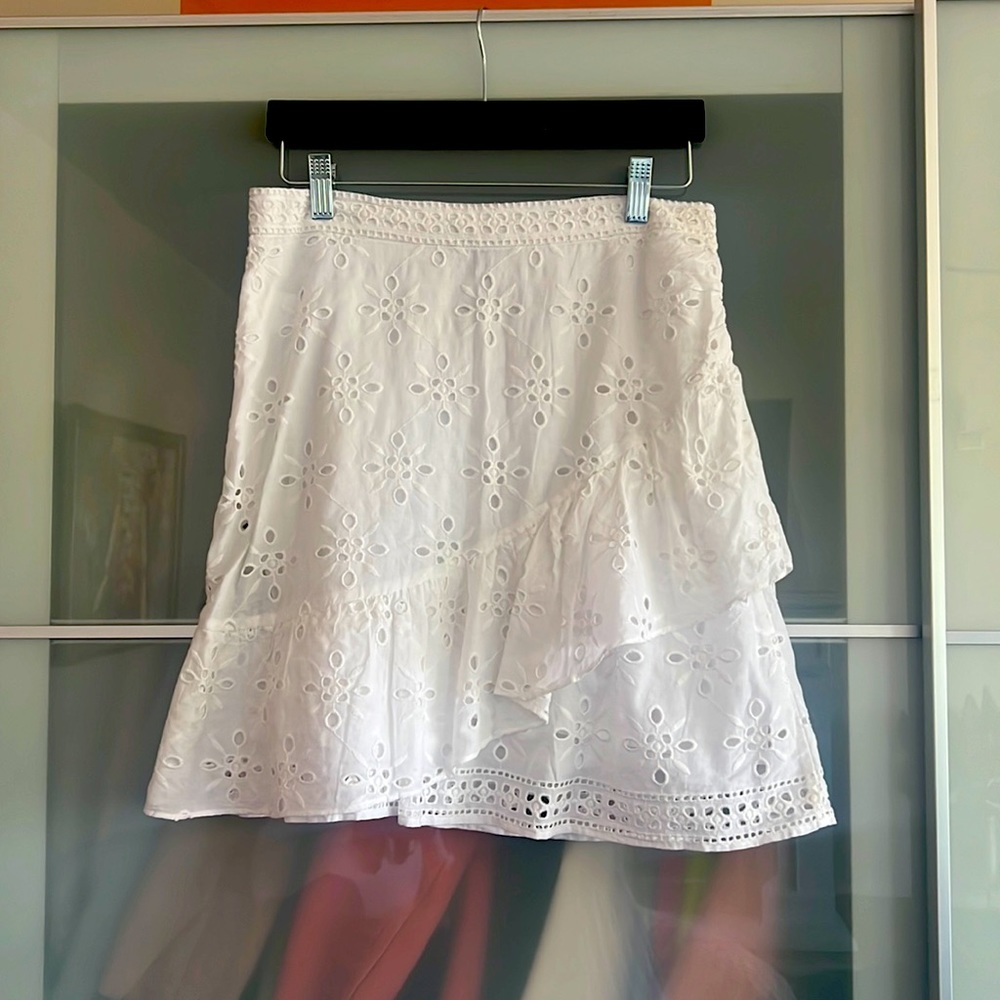Express White Eyelet A-Line Skirt